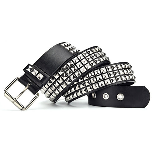 Square Bead Rivet Belt Metal Pyramid Straps Women Waist Belts-Belts-Arimonz-Arimonz