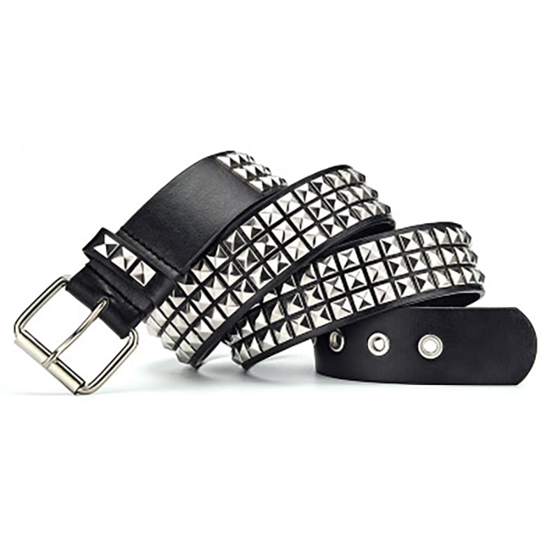 Square Bead Rivet Belt Metal Pyramid Straps Women Waist Belts-Belts-Arimonz-Arimonz
