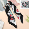 Square Head Scarves Print Bandanas Women Turban Headband Hair Band-Hair Accessories-Arimonz-Black Floral-Arimonz