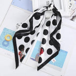 Square Head Scarves Print Bandanas Women Turban Headband Hair Band-Hair Accessories-Arimonz-Black Polka Dots-Arimonz