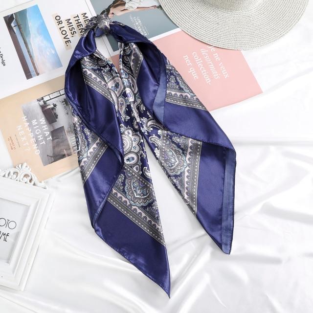 Square Head Scarves Print Bandanas Women Turban Headband Hair Band-Hair Accessories-Arimonz-Blue Gray-Arimonz