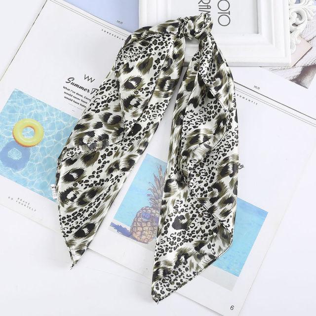 Square Head Scarves Print Bandanas Women Turban Headband Hair Band-Hair Accessories-Arimonz-Cheetah Print-Arimonz