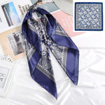 Square Head Scarves Print Bandanas Women Turban Headband Hair Band-Hair Accessories-Arimonz-Dark Blue-Arimonz