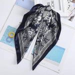 Square Head Scarves Print Bandanas Women Turban Headband Hair Band-Hair Accessories-Arimonz-Dark Gray Blue-Arimonz