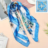 Square Head Scarves Print Bandanas Women Turban Headband Hair Band-Hair Accessories-Arimonz-Light Blue Floral-Arimonz