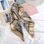 Square Head Scarves Print Bandanas Women Turban Headband Hair Band-Hair Accessories-Arimonz-Light Brown-Arimonz