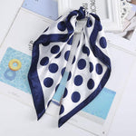 Square Head Scarves Print Bandanas Women Turban Headband Hair Band-Hair Accessories-Arimonz-Polka Blue-Arimonz