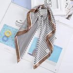 Square Head Scarves Print Bandanas Women Turban Headband Hair Band-Hair Accessories-Arimonz-Stripes Brown-Arimonz