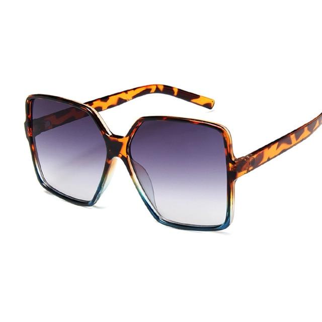 Square Oversized Sunglasses for Women Colorful Sunglasses for Women-Sunglasses-Arimonz-Leopard Blue-Arimonz