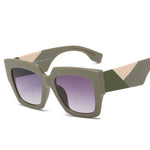 Square Oversized Sunglasses Women Sun Glasses Female Retro Eyewear-Sunglasses-Arimonz-Green-Arimonz