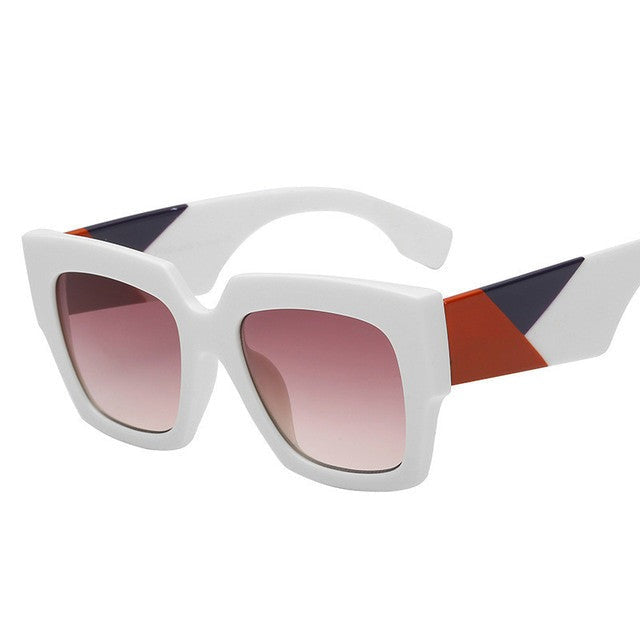 Square Oversized Sunglasses Women Sun Glasses Female Retro Eyewear-Sunglasses-Arimonz-White-Arimonz