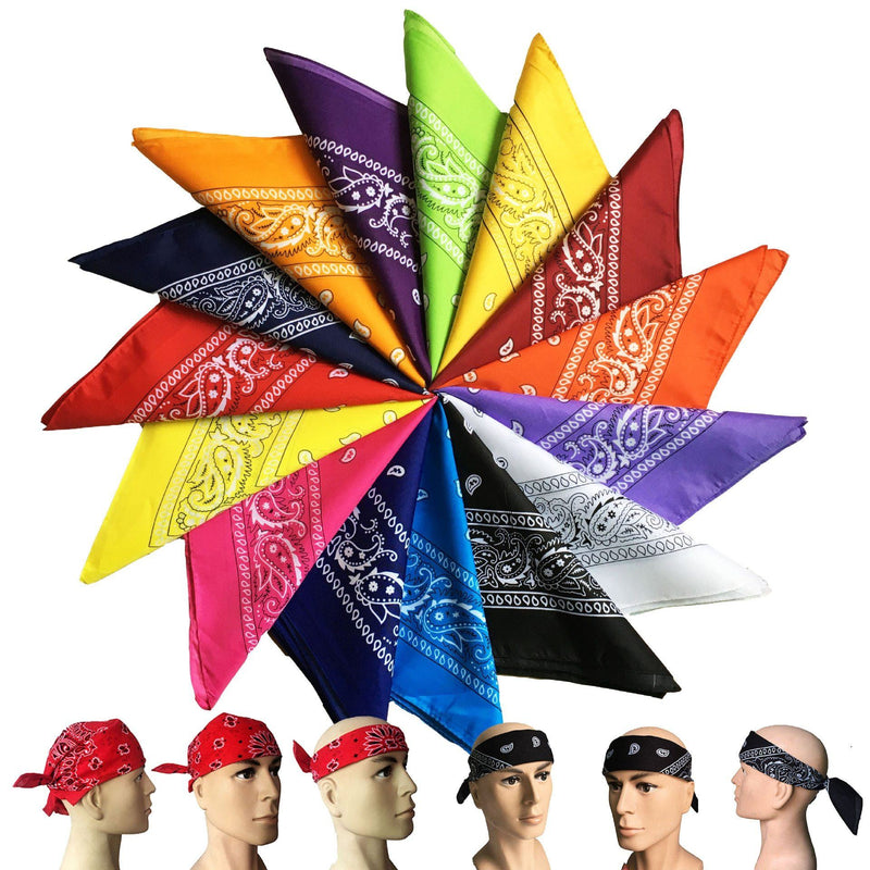 Square Paisley Bandanas Ride Mask Headbands For Women Bands Scarfs-Hair Accessories-Arimonz-Arimonz
