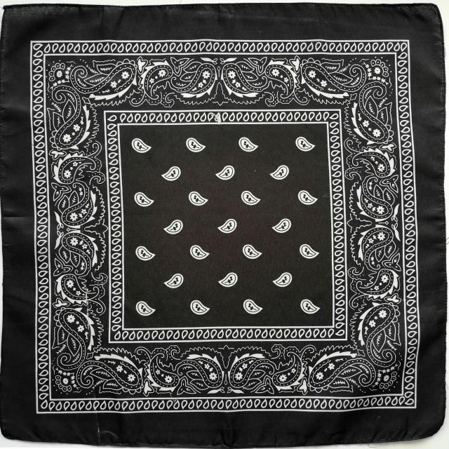 Square Paisley Bandanas Ride Mask Headbands For Women Bands Scarfs-Hair Accessories-Arimonz-black-Arimonz