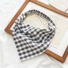 Square Paisley Bandanas Ride Mask Headbands For Women Bands Scarfs-Hair Accessories-Arimonz-Black plaid bandana-Arimonz