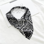 Square Paisley Bandanas Ride Mask Headbands For Women Bands Scarfs-Hair Accessories-Arimonz-Black White-Arimonz