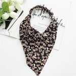 Square Paisley Bandanas Ride Mask Headbands For Women Bands Scarfs-Hair Accessories-Arimonz-Floral Black-Arimonz