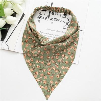Square Paisley Bandanas Ride Mask Headbands For Women Bands Scarfs-Hair Accessories-Arimonz-Floral Green-Arimonz