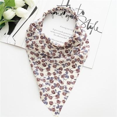 Square Paisley Bandanas Ride Mask Headbands For Women Bands Scarfs-Hair Accessories-Arimonz-Floral White-Arimonz