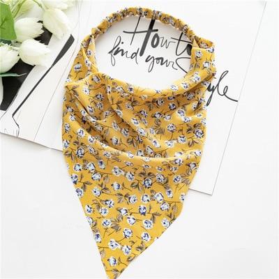 Square Paisley Bandanas Ride Mask Headbands For Women Bands Scarfs-Hair Accessories-Arimonz-Floral Yellow-Arimonz