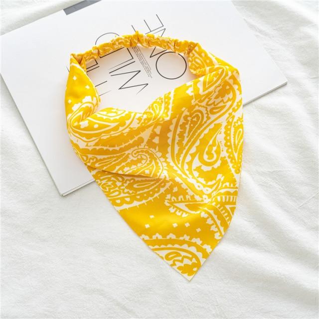 Square Paisley Bandanas Ride Mask Headbands For Women Bands Scarfs-Hair Accessories-Arimonz-Light Yellow-Arimonz
