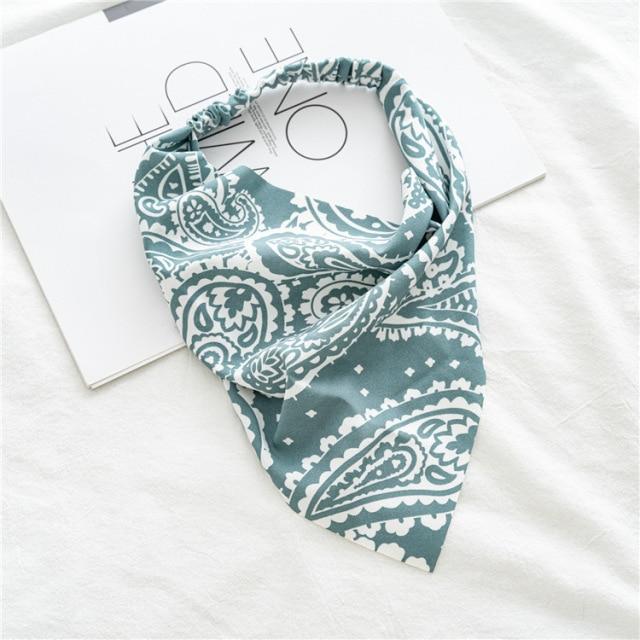 Square Paisley Bandanas Ride Mask Headbands For Women Bands Scarfs-Hair Accessories-Arimonz-Off Green-Arimonz