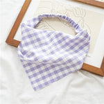 Square Paisley Bandanas Ride Mask Headbands For Women Bands Scarfs-Hair Accessories-Arimonz-Purple Plaid Bandana-Arimonz