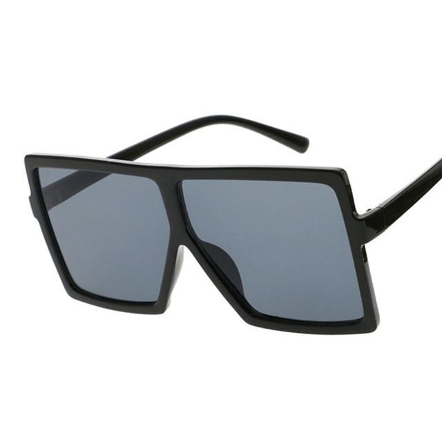 Square Women Sunglasses Clear Lens Sunglasses-Sunglasses-Arimonz-Bright Black-Arimonz