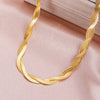 Stainless Steel 2 Layered Flat Blade Snake Chain Necklace For Women-Necklaces-Arimonz-Arimonz