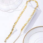 Stainless Steel 2 Layered Flat Blade Snake Chain Necklace For Women-Necklaces-Arimonz-Arimonz