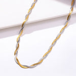 Stainless Steel 2 Layered Flat Blade Snake Chain Necklace For Women-Necklaces-Arimonz-MX-Arimonz