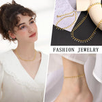 Stainless Steel Dangle Anklet for Women Fringe Chain Anklet Jewelry-Anklets-Arimonz-Arimonz