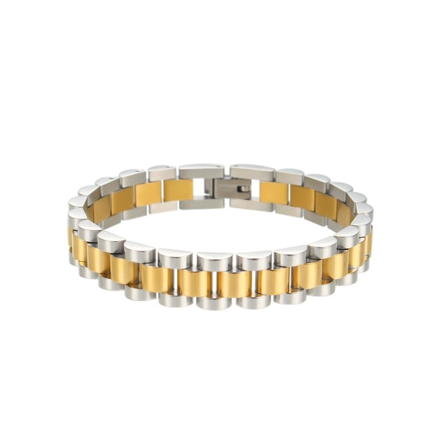 Stainless Steel Plated Detachable Wristband Bracelet Bangle For Women-Braceletes-Arimonz-Gold and Silver-16.5cm/6inch-Arimonz