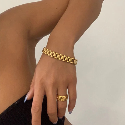 Stainless Steel Plated Detachable Wristband Bracelet Bangle For Women-Braceletes-Arimonz-Arimonz
