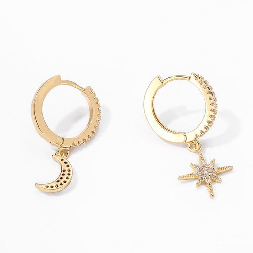 Star And Moon Earrings-Earrings-Arimonz-Arimonz