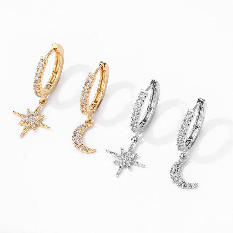 Star And Moon Earrings-Earrings-Arimonz-Arimonz
