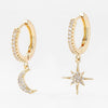 Star And Moon Earrings-Earrings-Arimonz-gold-Arimonz