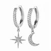 Star And Moon Earrings-Earrings-Arimonz-silver-Arimonz