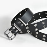 Star Eye Rivet Belt Goth Style Double Pin Buckle Waistband-Belts-Arimonz-Arimonz