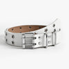 Star Eye Rivet Belt Goth Style Double Pin Buckle Waistband-Belts-Arimonz-White-110cm/43 inches-Arimonz