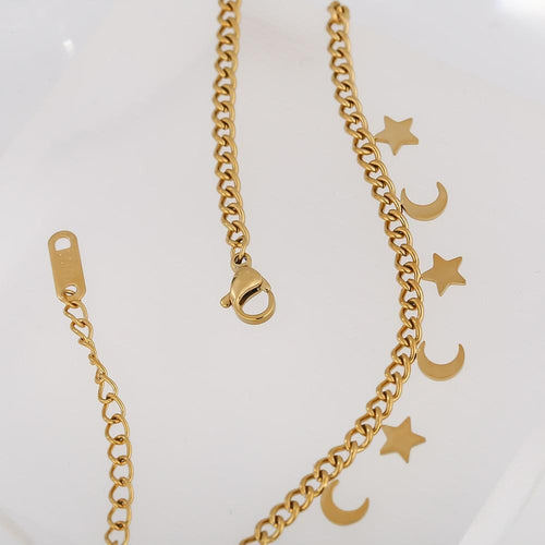 Star Moon Chain Choker Necklace for Women Jewelry Accessory for Women-Necklaces-Arimonz-Arimonz