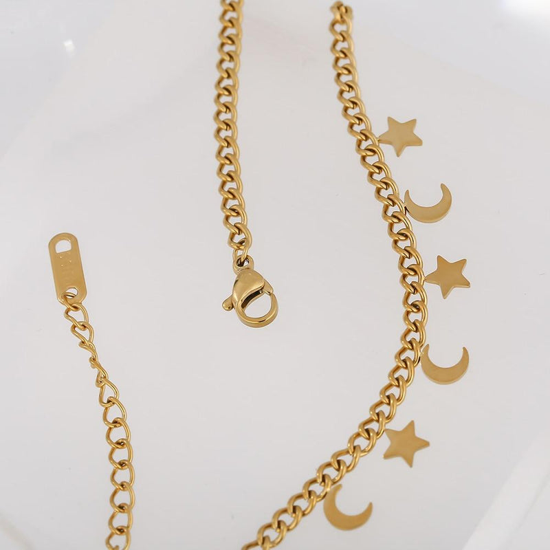 Star Moon Chain Choker Necklace for Women Jewelry Accessory for Women-Necklaces-Arimonz-Arimonz