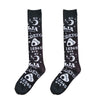 Star Moon Print Socks Women Streetwear Women Printed High Socks-Socks & Tights-Arimonz-Arimonz