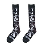 Star Moon Print Socks Women Streetwear Women Printed High Socks-Socks & Tights-Arimonz-Arimonz