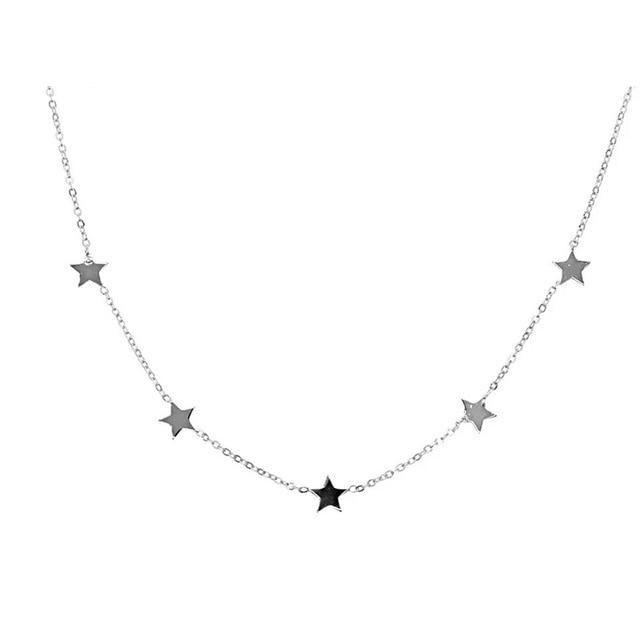 Star Pendant Choker Necklace for Women Charming Necklace Jewelry-Necklaces-Arimonz-Silver-Arimonz
