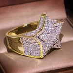 Star Pentagram Ring with Zircon Stone Fashion Jewelry for Women-Rings-Arimonz-Arimonz