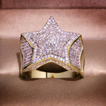 Star Pentagram Ring with Zircon Stone Fashion Jewelry for Women-Rings-Arimonz-5-Arimonz