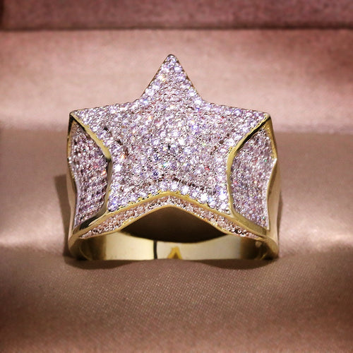 Star Pentagram Ring with Zircon Stone Fashion Jewelry for Women-Rings-Arimonz-5-Arimonz