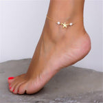 Starfish Anklet Foot Cuff Pearls Beach Anklets Summer Bohemian Jewelry-Anklets-Arimonz-Arimonz