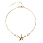 Starfish Anklet Foot Cuff Pearls Beach Anklets Summer Bohemian Jewelry-Anklets-Arimonz-Gold-Arimonz