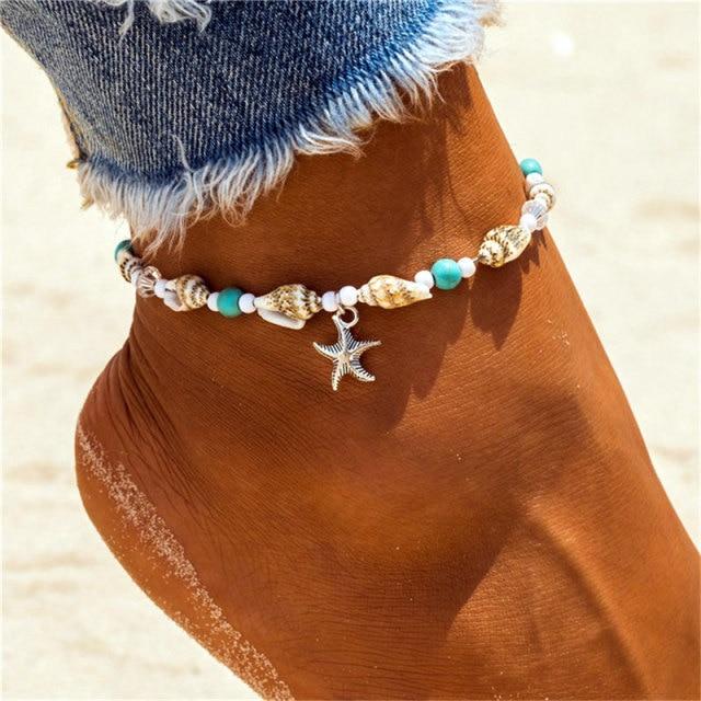 Starfish Beads Anklets For Women Beach Anklet Bohemian Foot Chain-Anklets-Arimonz-Arimonz